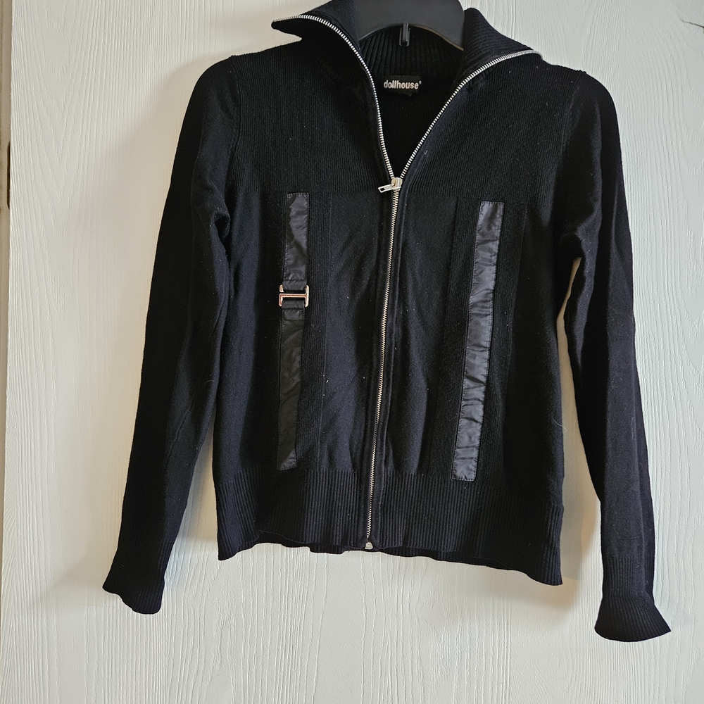 Dollhouse Black Zip-Up Sweater